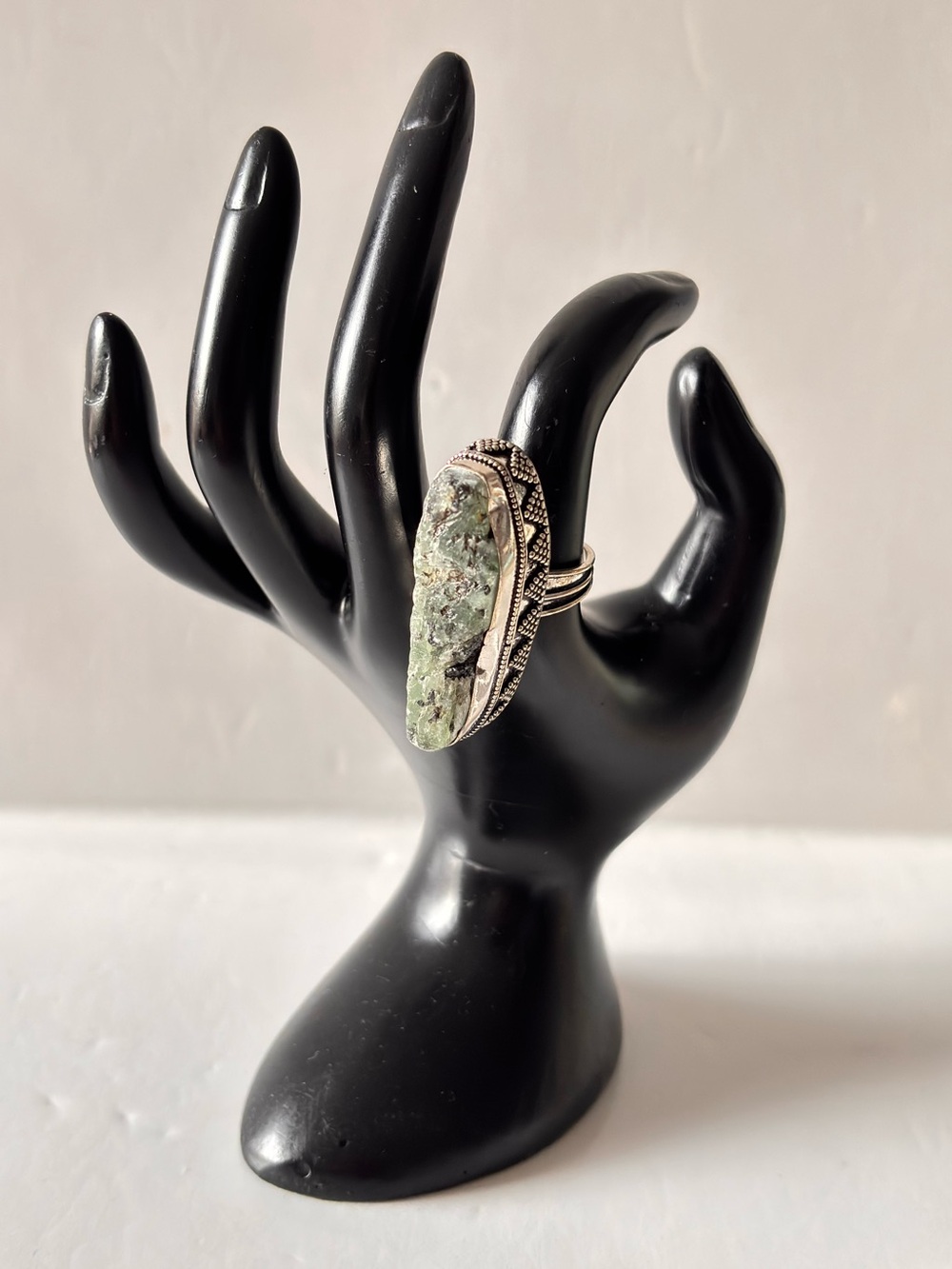 Handmade Green Seraphinite ring
